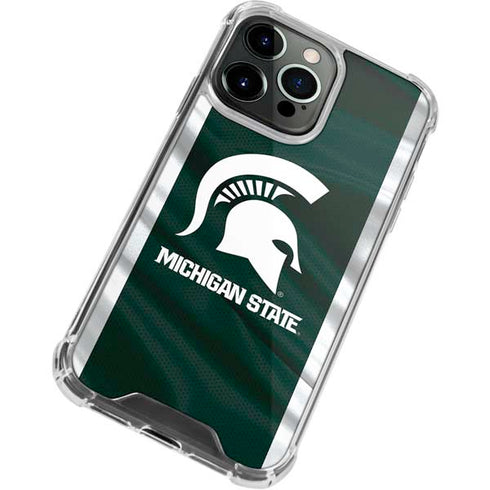 Michigan State University Away Grey Jersey iPhone 15 Pro Clear Case
