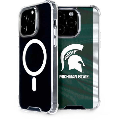 Michigan State University Away Grey Jersey iPhone 14 Pro MagSafe Case