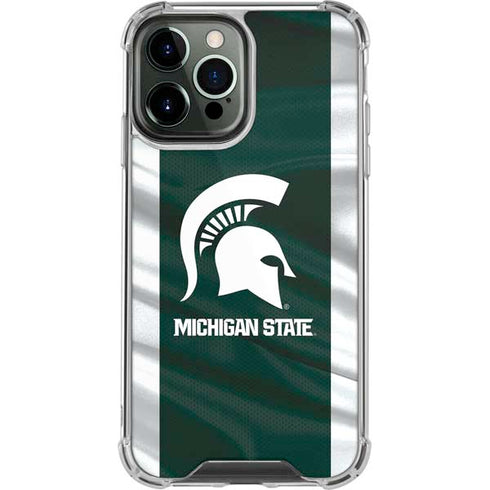 Michigan State University Away Grey Jersey iPhone 14 Pro Max Clear Case