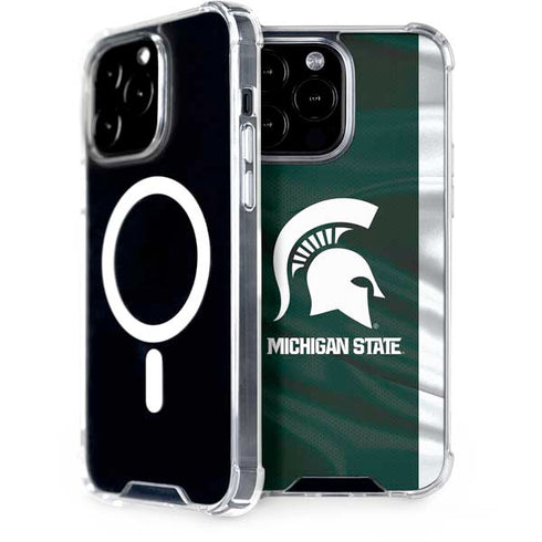 Michigan State University Away Grey Jersey iPhone 15 Pro Max MagSafe Case