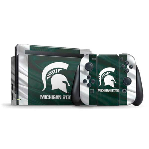 Michigan State University Away Grey Jersey Nintendo Switch Bundle Skin