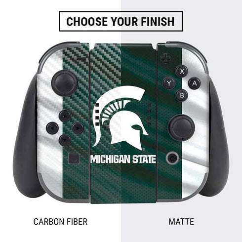 Michigan State University Away Grey Jersey Nintendo Switch Bundle Skin