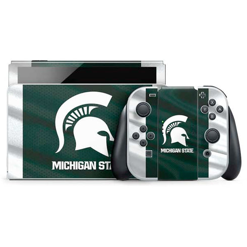 Michigan State University Away Grey Jersey Nintendo Switch OLED (2021) Skin