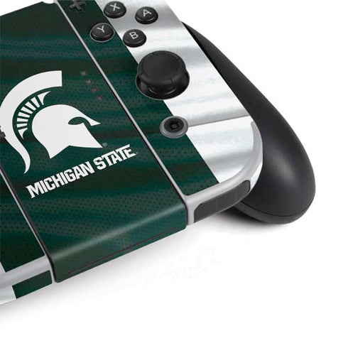 Michigan State University Away Grey Jersey Nintendo Switch OLED (2021) Skin