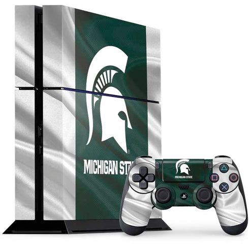 Michigan State University Away Grey Jersey PS4 Console and Controller Bundle Skin