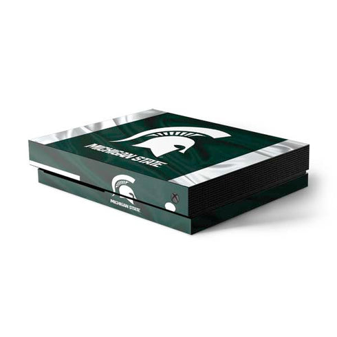 Michigan State University Away Grey Jersey Xbox One X Console Skin