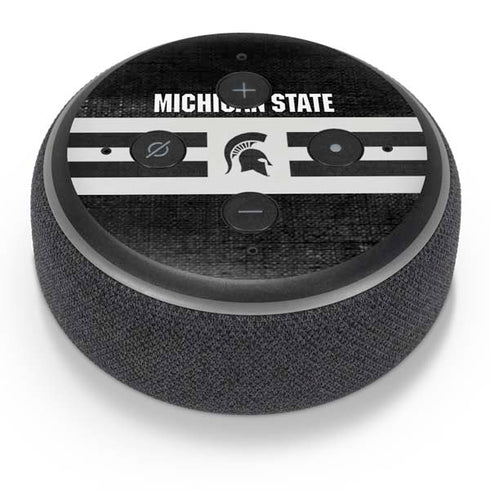Michigan State University Black and White Stripes Amazon Echo Dot Skin