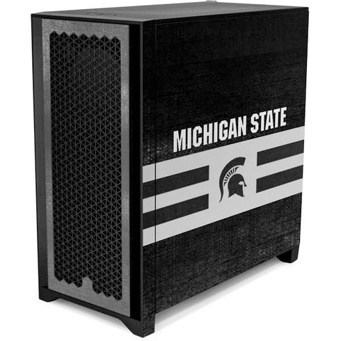 Michigan State University Black and White Stripes Corsair 4000D Tempered Glass Mid-Tower ATX Case Skin