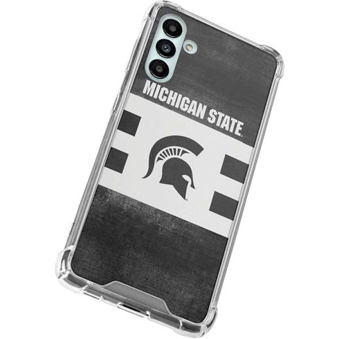 Michigan State University Black and White Stripes Galaxy A13 5G Clear Case