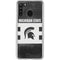 Michigan State University Black and White Stripes Galaxy A21 Clear Case