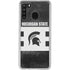 Michigan State University Black and White Stripes Galaxy A21 Clear Case