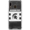 Michigan State University Black and White Stripes Galaxy A30 Clear Case