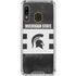 Michigan State University Black and White Stripes Galaxy A30 Clear Case