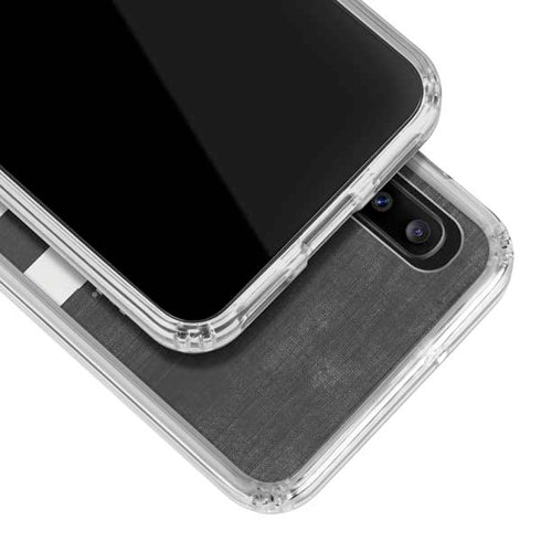 Michigan State University Black and White Stripes Galaxy A30 Clear Case