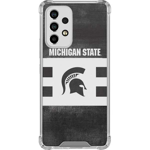 Michigan State University Black and White Stripes Galaxy A33 5G Clear Case