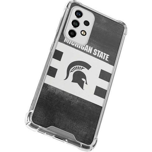 Michigan State University Black and White Stripes Galaxy A33 5G Clear Case