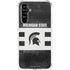 Michigan State University Black and White Stripes Galaxy A54 5G Clear Case