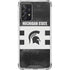 Michigan State University Black and White Stripes Galaxy A72 5G Clear Case