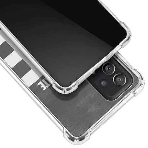 Michigan State University Black and White Stripes Galaxy A72 5G Clear Case