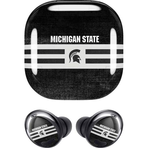 Michigan State University Black and White Stripes Galaxy Buds Pro Skin