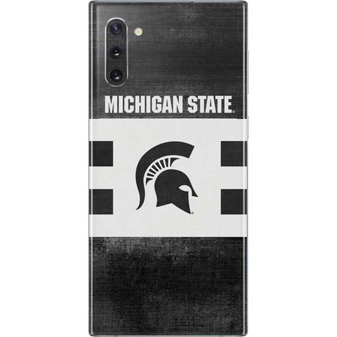 Michigan State University Black and White Stripes Galaxy Note 10 Skin
