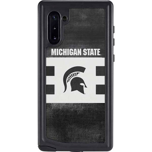 Michigan State University Black and White Stripes Galaxy Note 10 Waterproof Case