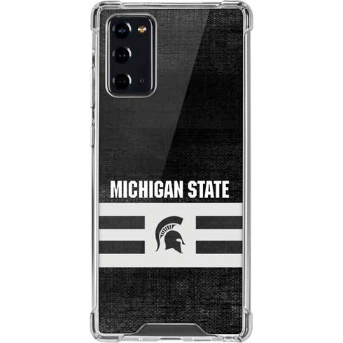 Michigan State University Black and White Stripes Galaxy Note20 5G Clear Case