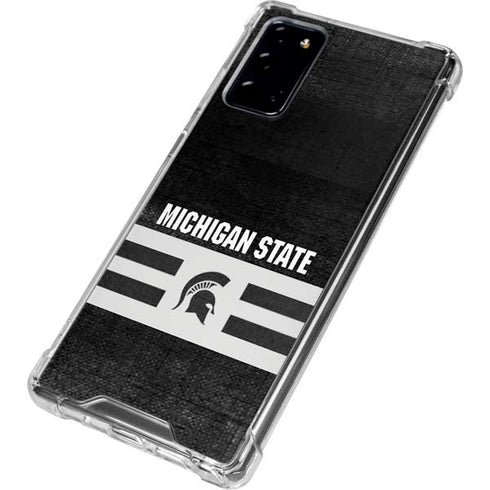 Michigan State University Black and White Stripes Galaxy Note20 5G Clear Case
