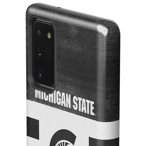 Michigan State University Black and White Stripes Galaxy Note20 5G Pro Case