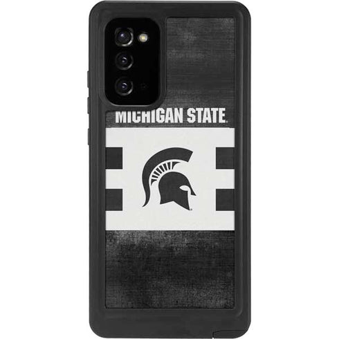 Michigan State University Black and White Stripes Galaxy Note20 5G Waterproof Case