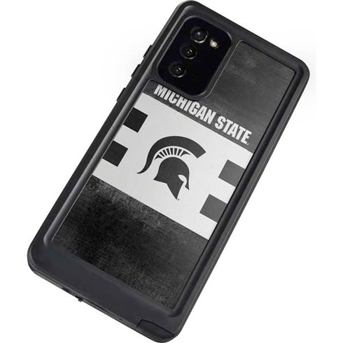 Michigan State University Black and White Stripes Galaxy Note20 5G Waterproof Case
