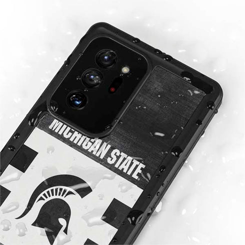 Michigan State University Black and White Stripes Galaxy Note20 Ultra 5G Waterproof Case