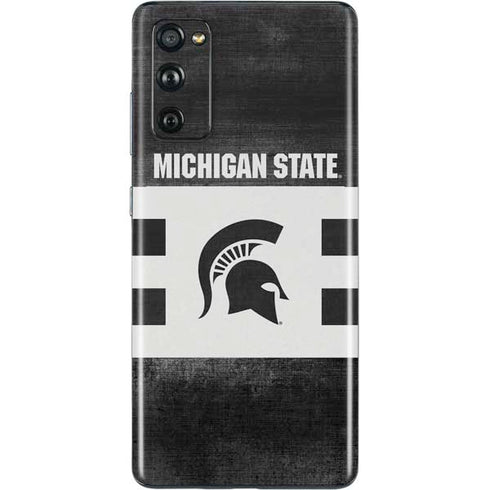 Michigan State University Black and White Stripes Galaxy S20 Fan Edition Skin