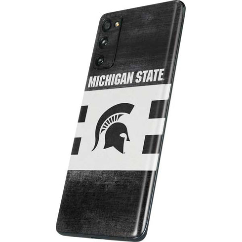 Michigan State University Black and White Stripes Galaxy S20 Fan Edition Skin