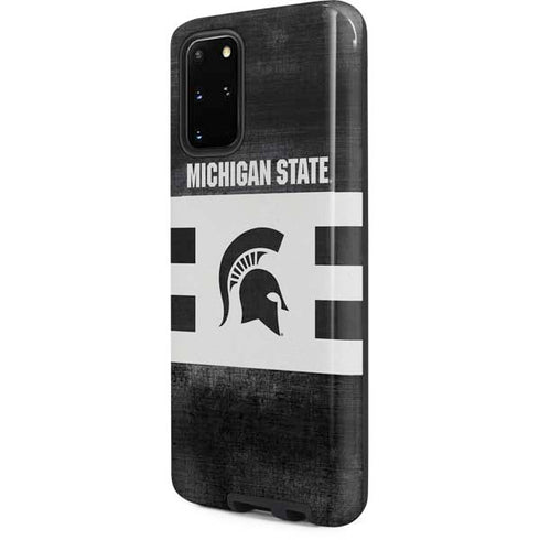 Michigan State University Black and White Stripes Galaxy S20 Plus Pro Case