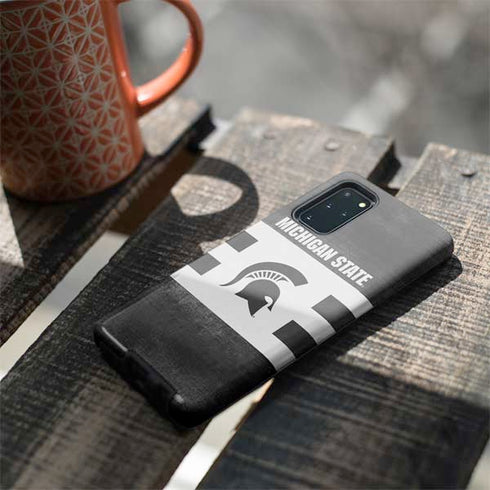 Michigan State University Black and White Stripes Galaxy S20 Plus Pro Case