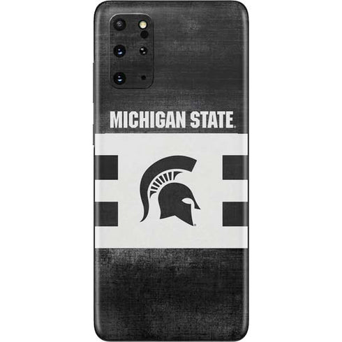 Michigan State University Black and White Stripes Galaxy S20 Plus Skin