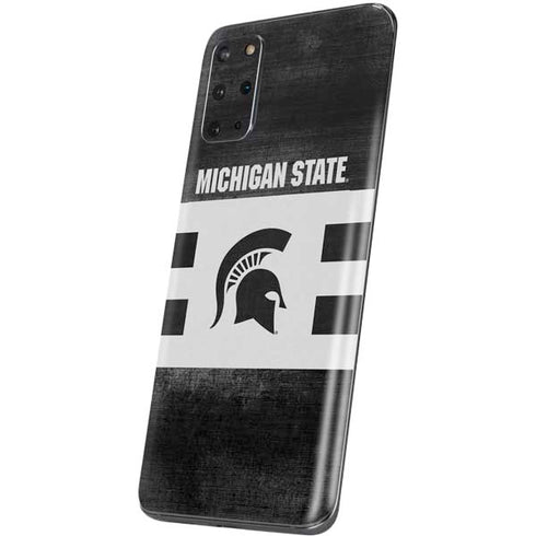 Michigan State University Black and White Stripes Galaxy S20 Plus Skin