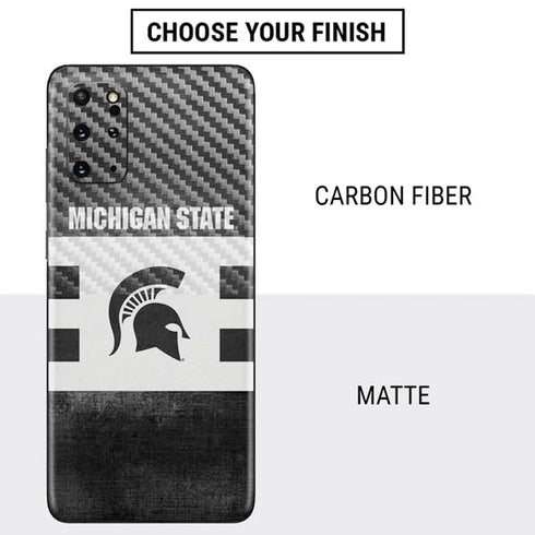 Michigan State University Black and White Stripes Galaxy S20 Plus Skin
