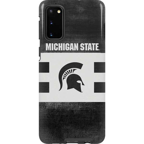 Michigan State University Black and White Stripes Galaxy S20 Pro Case
