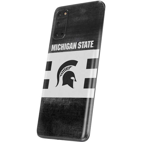 Michigan State University Black and White Stripes Galaxy S20 Skin