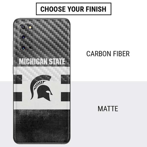 Michigan State University Black and White Stripes Galaxy S20 Skin