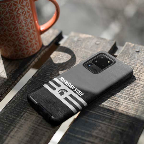 Michigan State University Black and White Stripes Galaxy S20 Ultra 5G Pro Case