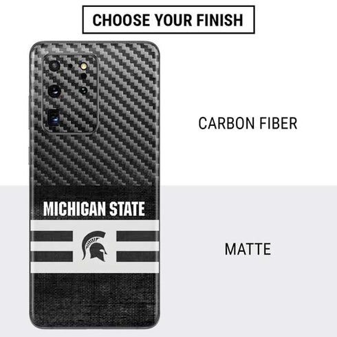 Michigan State University Black and White Stripes Galaxy S20 Ultra 5G Skin