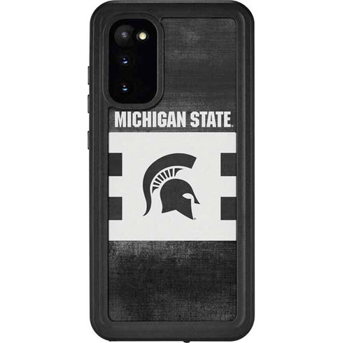Michigan State University Black and White Stripes Galaxy S20 Waterproof Case