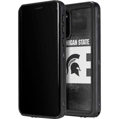 Michigan State University Black and White Stripes Galaxy S20 Waterproof Case