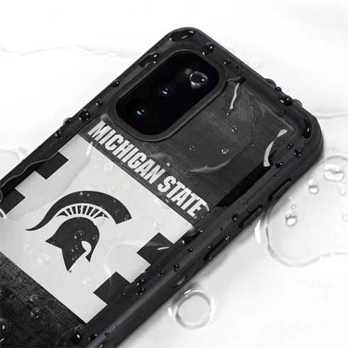 Michigan State University Black and White Stripes Galaxy S20 Waterproof Case