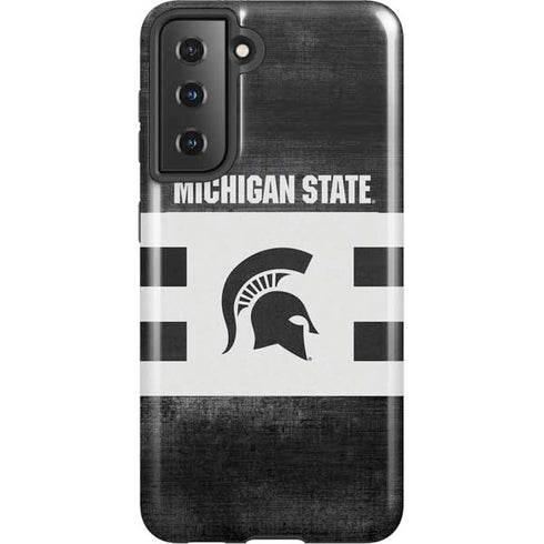 Michigan State University Black and White Stripes Galaxy S21 5G Pro Case