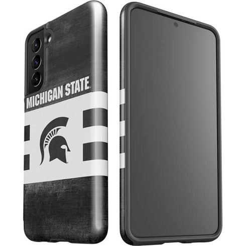 Michigan State University Black and White Stripes Galaxy S21 5G Pro Case