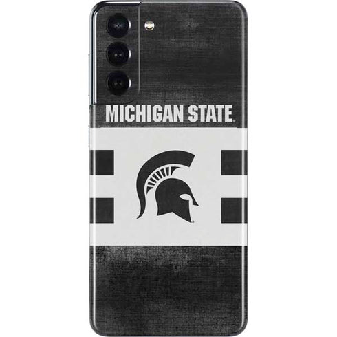Michigan State University Black and White Stripes Galaxy S21 5G Skin